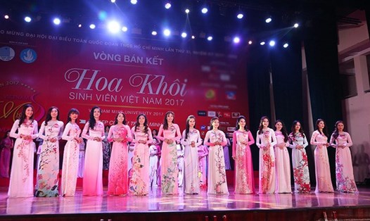 Top 15 thí sinh miền Bắc lọt vào chung kết Hoa khôi sinh viên Việt Nam 2017. Ảnh: BTC