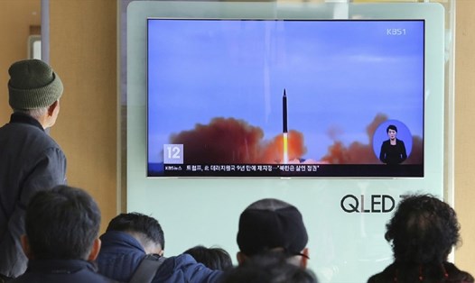 Vụ thử tên lửa ngày 29.11 được cho là lần thứ 3 Triều Tiên thử tên lửa đạn đạo liên lục địa ICBM. Ảnh: AP
