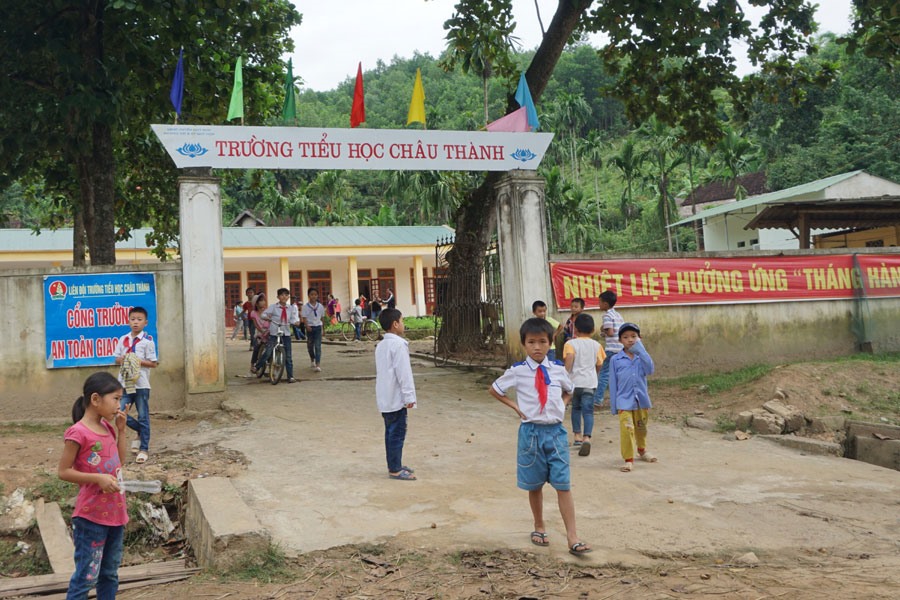 Trường Tiểu học Châu Thành (Quỳ Hợp, Nghệ An) - nơi nhiều giáo viên dạy hợp đồng chịu cảnh “ 5 không”. Ảnh: QUANG ĐẠI