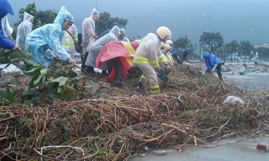 Cán bộ, nhân dân Đà Nẵng tổng ra quân dọn sạch TP sau mưa bão để đón APEC. Ảnh: THANH HẢI