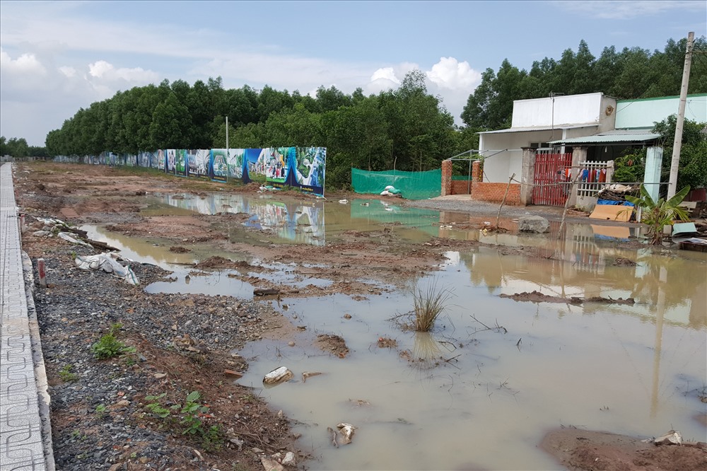 Lợi dụng tâm lý ham lợi của khách hàng, nhiều công ty môi giới mua gom đất của cá nhân rồi tự ý tổ chức bán hàng đầy rủi ro về pháp lý. Ảnh: BẢO CHƯƠNG