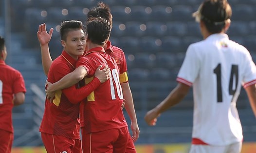 U.23 Việt Nam thắng đậm trong trận mở màn. Ảnh: MINH TÙNG