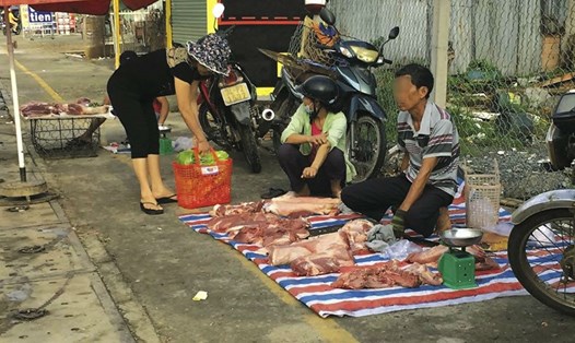150 mẫu thịt gồm thịt lợn, gà, vịt lấy tại các chợ ở 5 tỉnh thành đều nhiễm khuẩn E.coli. ảnh Báo Lao Động