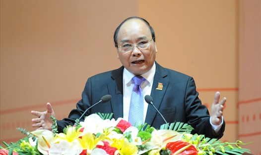 Thủ tướng Nguyễn Xuân Phúc phát biểu tại Đại hội. Ảnh: Hải Nguyễn