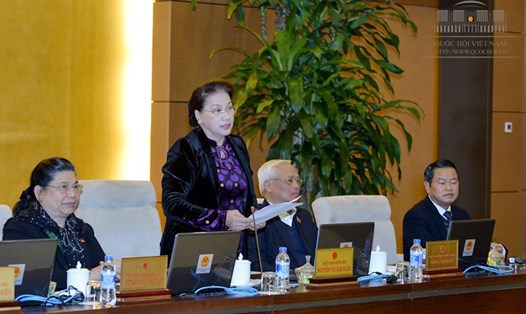 Chủ tịch Quốc hội Nguyễn Thị Kim Ngân phát biểu bế mạc phiên họp (Ảnh: QH)