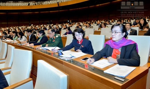 Đại biểu Quốc hội khóa XIV bấm nút thông qua Luật Quy hoạch (Ảnh: QH)