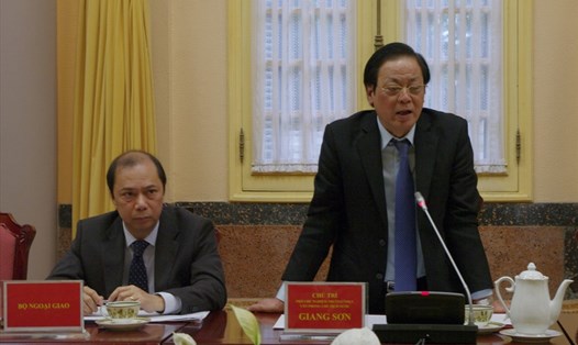 Phó Chủ nhiệm Văn phòng Chủ tịch Nước Giang Sơn phát biểu tại buổi họp báo (Ảnh: P.Diệu)