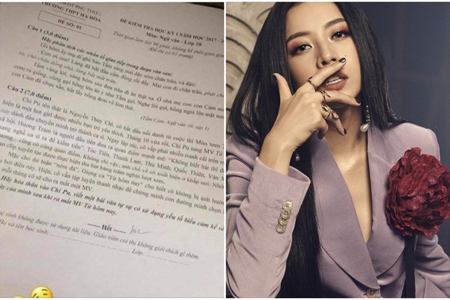 Việc đưa nhân vật Chi Pu vào đề Văn gây nhiều phản ứng. Ảnh: LDO