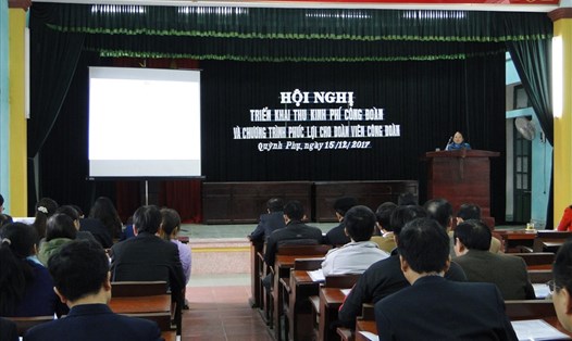 Buổi triển khai chương trình phúc lợi tới đoàn viên công đoàn của LĐLĐ huyện Quỳnh Phụ.