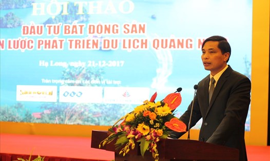 Ông Vũ Văn Diện - Phó Chủ tịch UBND tỉnh Quảng Ninh phát biểu tại hội thảo. Ảnh TV