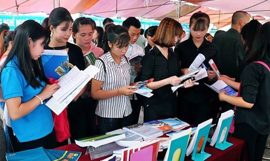 Phiên giao dịch việc làm tại tỉnh Tuyên Quang thu hút hàng trăm lao động tham dự.
