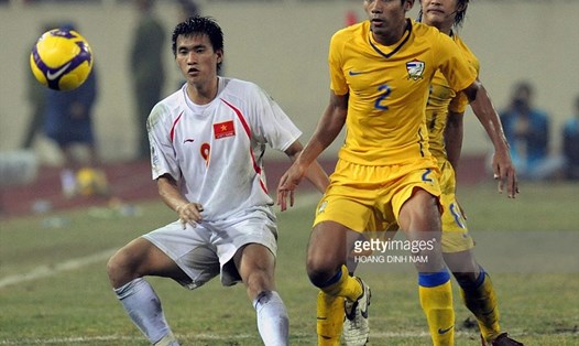 Công Vinh trong trận chung kết với Thái Lan tại AFF Cup 2008. Ảnh: Getty