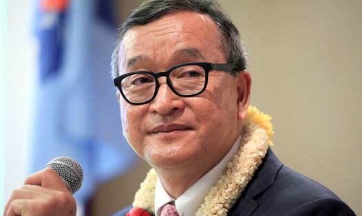 Thủ lĩnh đối lập - ông Sam Rainsy. Ảnh: Asiancorrespondent.