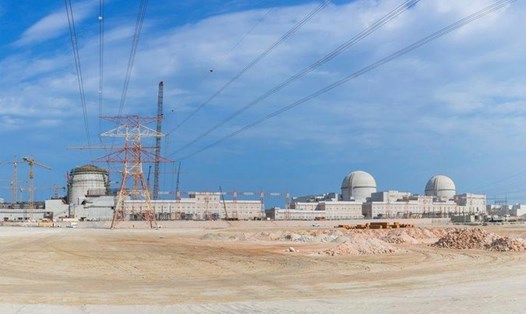 Nhà máy điện hạt nhân đang xây dựng của UAE. Ảnh: AP