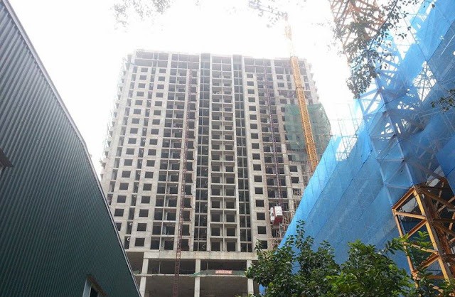 Chủ đầu tư dự án chung cư 62 Nguyễn Huy Tưởng (Hà Nội) vẫn nợ tiền thuế đất. Ảnh: P.V
