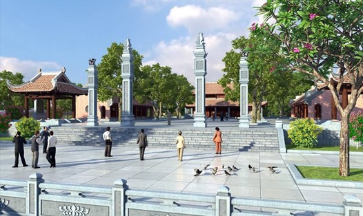 Một trong những phối cảnh khi công trình Nhà tưởng niệm lãnh tụ Nguyễn Đức Cảnh được hoàn thiện.