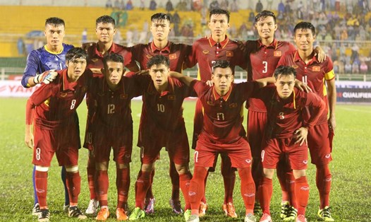 Đội hình HLV Hữu Thắng sử dụng trận gặp U22 Timor-Leste ở vòng loại U23 Châu Á 2018. Ảnh: Đ.Đ