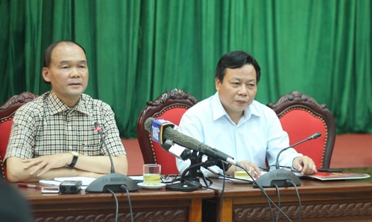 Phiên họp giao ban báo chí của Thành uỷ Hà Nội ngày 15.8. Ảnh: TV