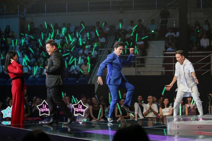 Màn nhảy múa tưng bừng của giám khảo trong chương trình Thần tượng Bolero. Ảnh: BTC