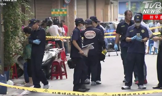 Hai nam giới đã chết và 3 người bị thương trong vụ xả súng tại thành phố Tân Bắc. Ảnh: TVBS