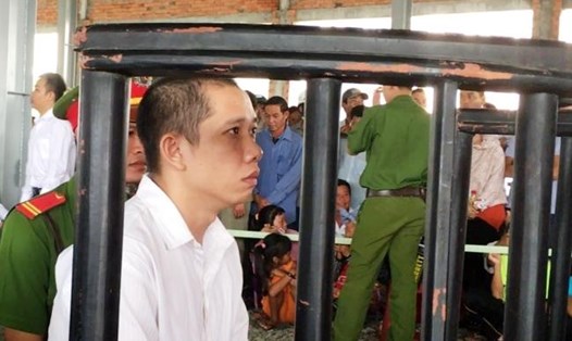 Bị cáo Lê Lâm Hưng tại phiên tòa (ảnh: P.V)