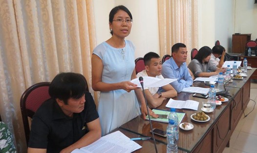 Bà Phạm Thị Bích Hải - Chủ tịch CĐ Cty TNHH TOTO Việt Nam - phát biểu tại hội thảo tổ chức ngày 3.8 tại Hà Nội. Ảnh: X.T
