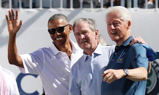 Ba cựu Tổng thống Mỹ Barack Obama, George W. Bush và Bill Clinton. Ảnh: Getty