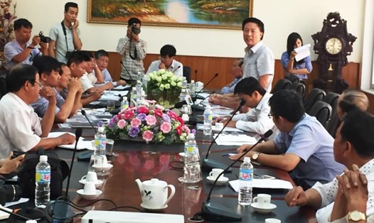 Quang cảnh buổi làm việc do Sở NNPTNT Bình Định tổ chức sáng 8.9.Ảnh X.N
