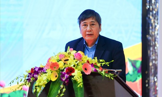 Phó Chủ tịch Tổng LĐLĐVN Trần Thanh Hải phát biểu tại hội nghị. Ảnh: Sơn Tùng