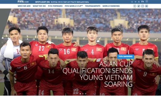 Bài viết về tuyển Việt Nam trên trang chủ FIFA.
