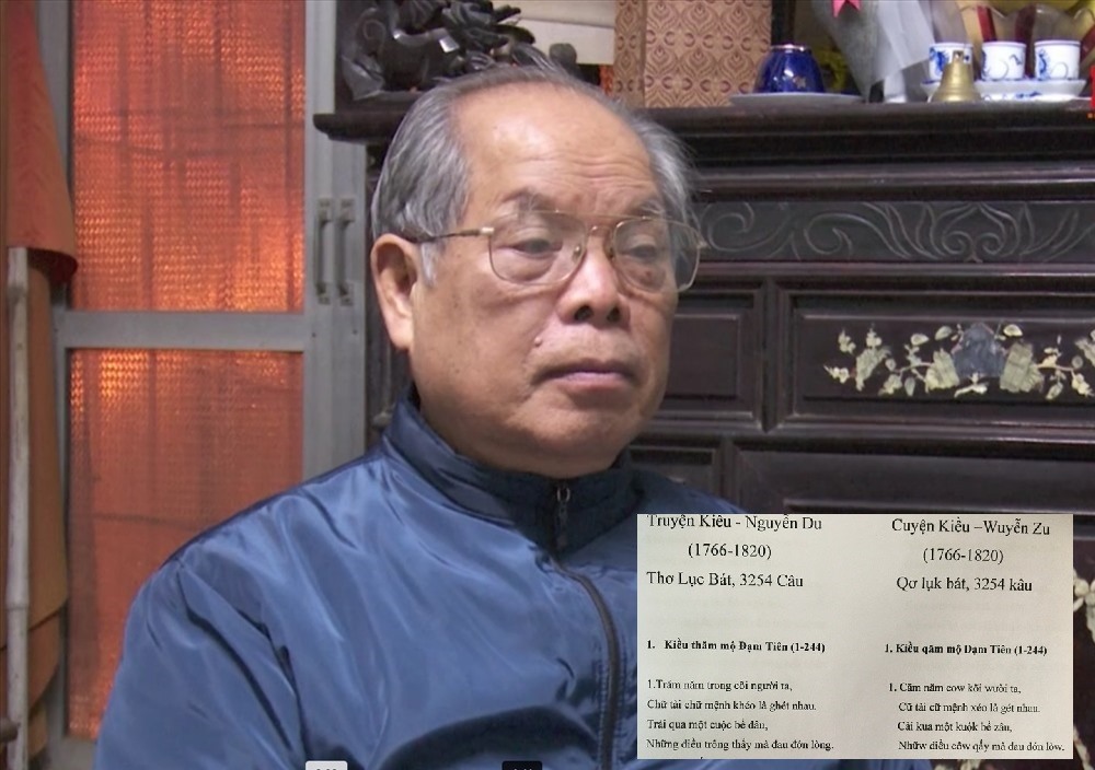 PGS-TS Bùi Hiền quyết định chuyển thể Truyện Kiều sang chữ cải tiến. Ảnh: P. V