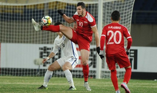 U23 Syria (áo đỏ) sẽ là thủ thách với U23 Việt Nam. Ảnh: AFC