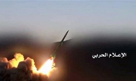 Tên lửa của lực lượng Yemen. Ảnh: PTV