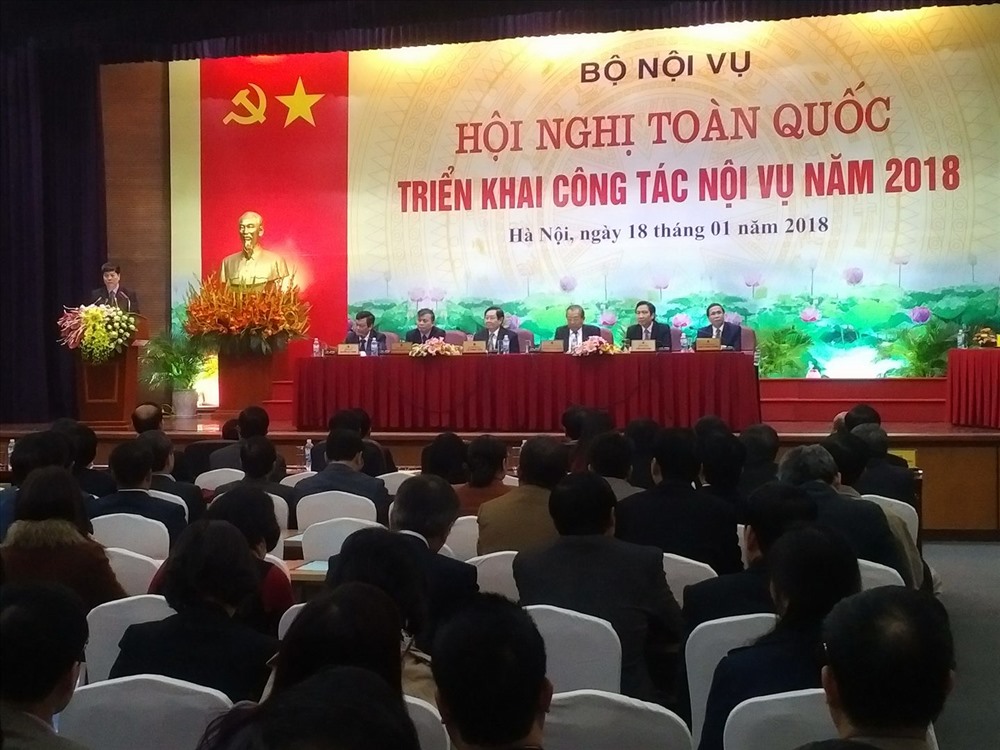 Hội nghị toàn quốc triển khai công tác nội vụ năm 2018. Ảnh: Huyên Nguyễn