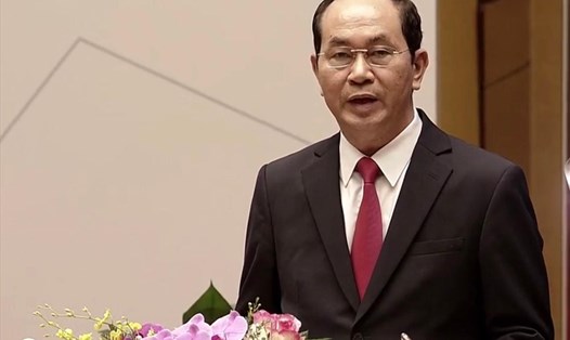 Chủ tịch Nước Trần Đại Quang phát biểu tại lễ khai mạc APPF-26. Ảnh: P.V