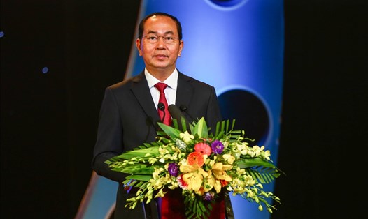 Chủ tịch nước Trần Đại Quang phát biểu tại Lễ trao giải. Ảnh: Sơn Tùng
