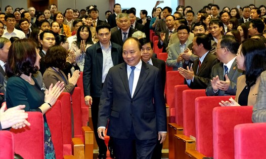 Thủ tướng Chính phủ Nguyễn Xuân Phúc dự hội nghị ngành thống kê. Ảnh: PV