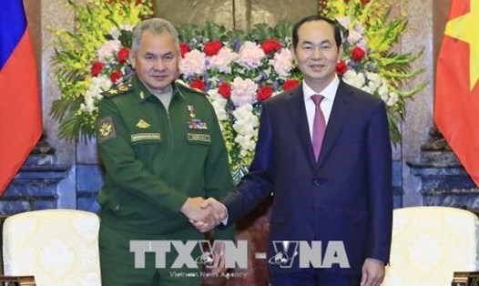 Chủ tịch Nước Trần Đại Quang tiếp Bộ trưởng Bộ Quốc phòng Nga. Ảnh: TTXVN