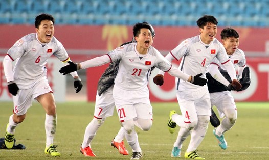 U23 Việt Nam trong trận gặp U23 Qatar. Ảnh: Internet.