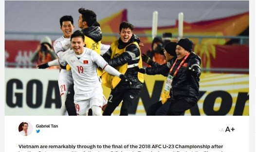 Truyền thông Châu Á ca ngợi các tuyển thủ U23 Việt Nam.