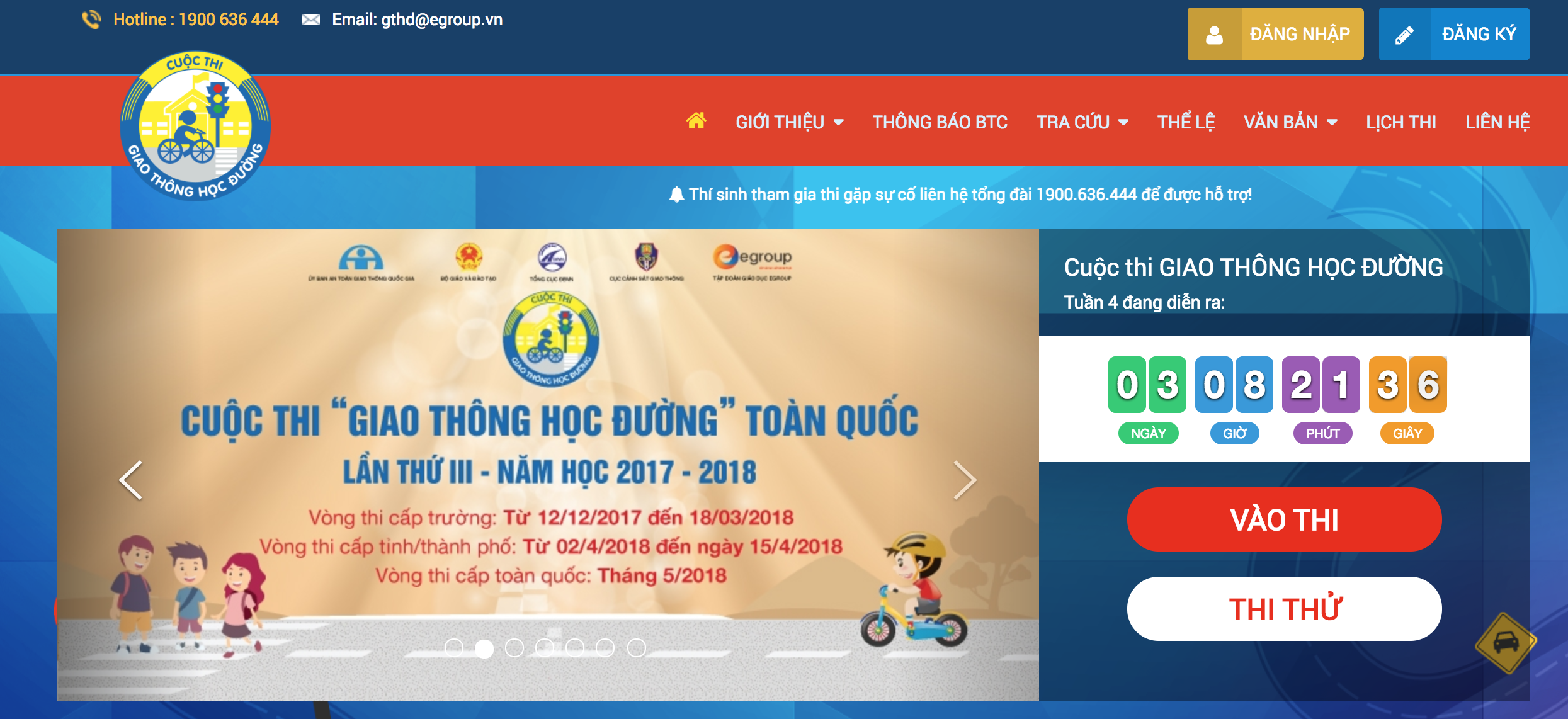 Cuộc thi "Giao thông an toàn" được tổ chức qua hình thức thi trên Internet. Đây là 1 trong 9 cuộc thi, kì thi được Bộ GDĐT công bố  tổ chức dành cho học sinh phổ thông từ năm học 2017-2018.