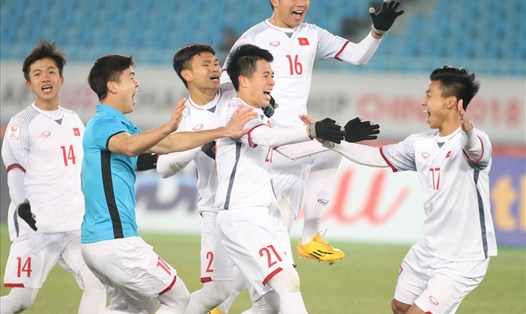 U23 Việt Nam giành vé vào chung kết. Ảnh: Hữu Phạm