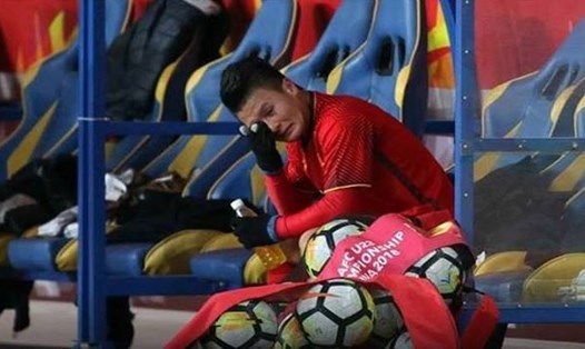 Quang Hải rơi nước mắt khi U23 Việt Nam tuột chức vô địch U23 Châu Á. Ảnh: AFC