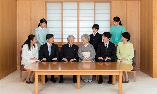 Nhật hoàng Akihito, Hoàng hậu Michiko và các thành viên Hoàng gia. Ảnh: Cơ quan Nội chính Hoàng gia.