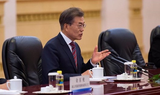 Tổng thống Hàn Quốc Moon Jae-in hoan nghênh đề xuất đàm phán của Triều Tiên. Ảnh: Reuters