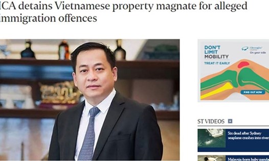 Tờ Straits Times đăng hình ảnh ông Phan Van Anh Vu.