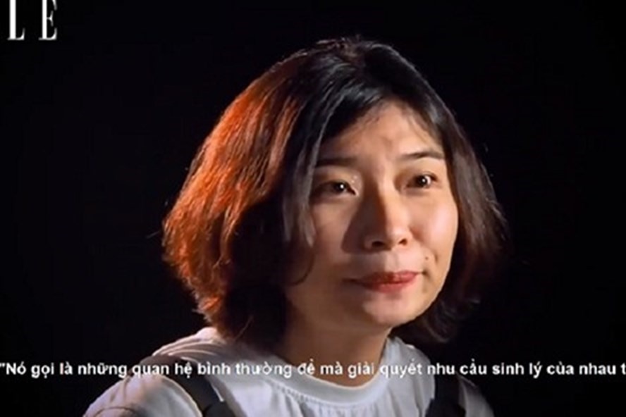 Hình ảnh Sandy Bích Ngọc chia sẻ câu chuyện rúng động. Ảnh cắt từ clip