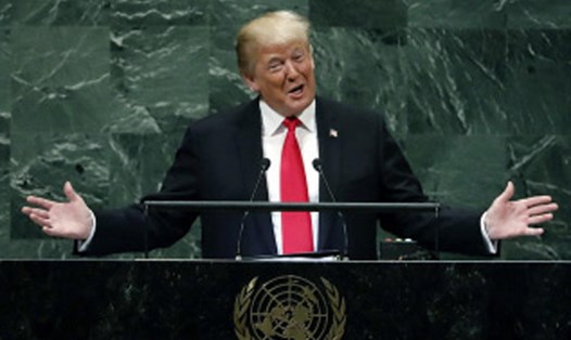 Tổng thống Donald Trump phát biểu tại phiên họp thứ 73 của Đại hội đồng Liên Hợp Quốc hôm 25.9. Ảnh: AP