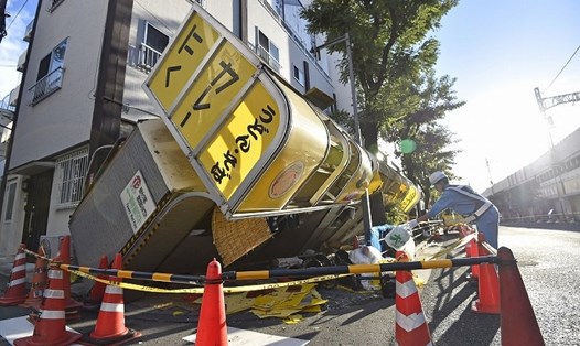 Nhật Bản có hơn 100 người bị thương do ảnh hưởng của bão Trami. Ảnh: Mainichi. 