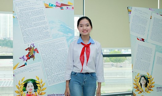 Em Nguyễn Thị Bạch Dương, học sinh Trường THCS Nguyễn Trãi, Nam Sách, Hải Dương giành giải Ba Cuộc thi Viết thư quốc tế UPU lần thứ 47. Ảnh: BTC